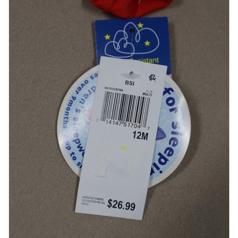 Briefly Stated Infant Mickey Mouse  Christmas Onesie - Size‎ 12M
